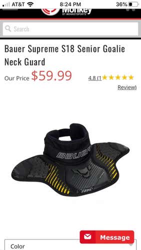 Used Maybe 5 Times, Bauer S18 Goalie Neck Guard, Great Condition