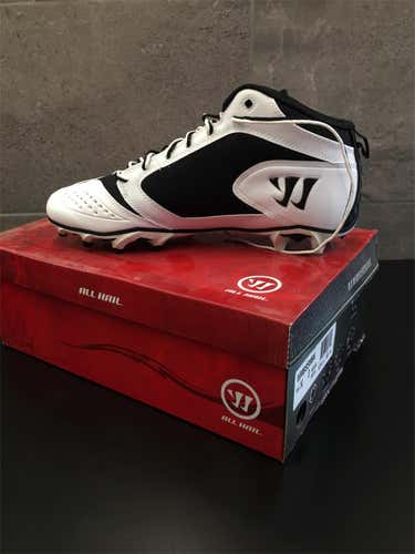 New Warrior Black/White Size 14 Mid Cut Cleats
