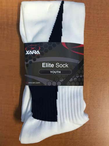 NEW Xara Youth Soccer Elite Socks Color Navy White 100% Nylon NWT  *FIRM PRICE*
