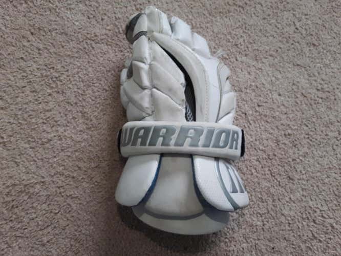 White Used Player Warrior Evo Lacrosse Gloves 13"
