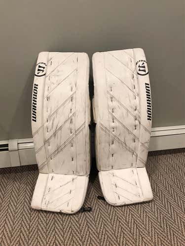 (Selling To - Walbornchandler)White Used 34" Warrior Ritual G4 Goalie Leg Pads