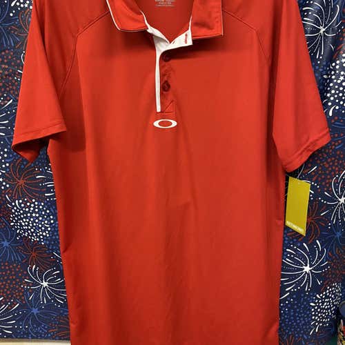 Red Men's Large Oakley Golf Polo-144316