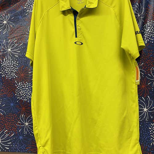 Yellow Men's Large Oakley Golf Polo-144317