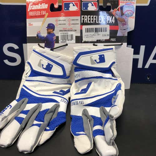 New Medium Franklin Freeflex: FX4 Batting Gloves WHT/BLUE