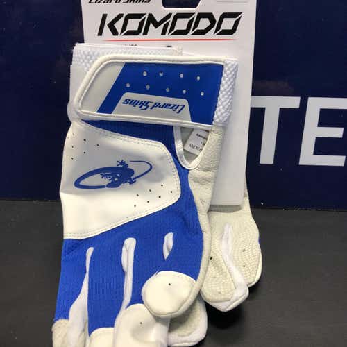 New Large Lizard Skins Komodo Batting Gloves WHT/BLUE