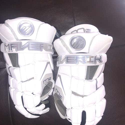 White New Player Maverik M4 12" Lacrosse Gloves LAX NWT