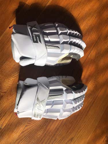 White New STX Rzr 13" (Large) Lacrosse Gloves