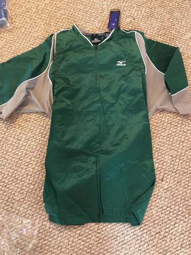 New XXL Mizuno BP 1/4 Zip Jacket Green And Gray