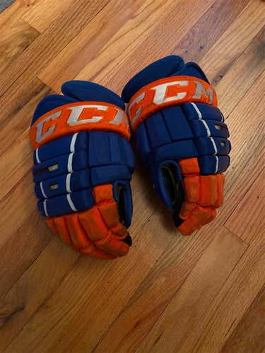 Blue Used CCM HG4PC 14" Pro Stock Gloves And Socks Bundle Pack