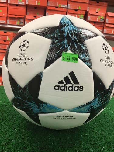 Adidas UEFA Finale Top Training Soccer Ball White / Blue Size 4 NEW FIRM PRICE