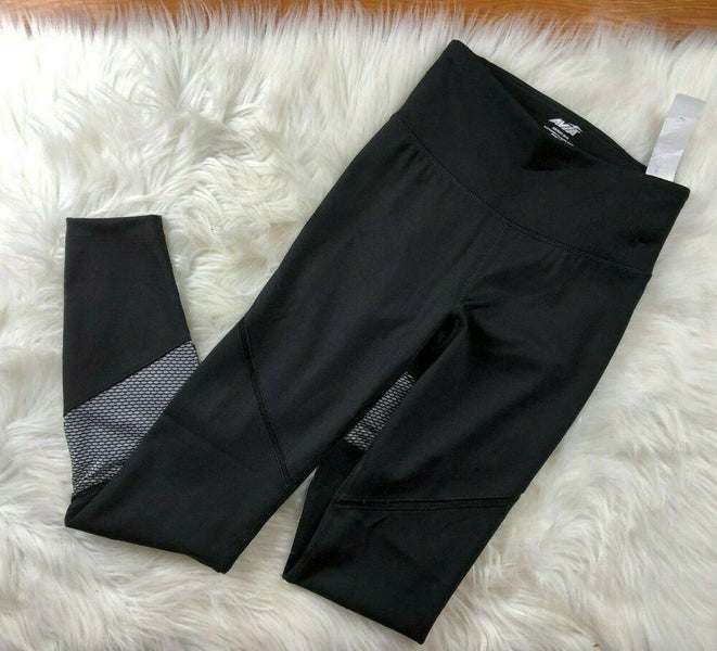 Avia Flex Tech Leggings with Pockets Full Length Black & Gray NWT Women XS  0-2