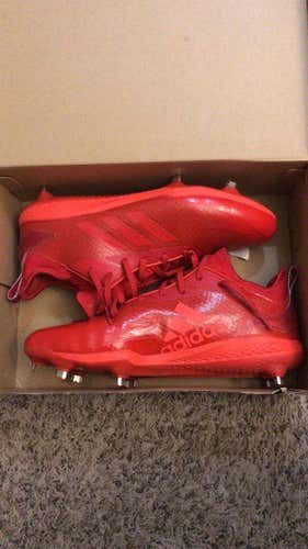 Adizero Cleats Red Men's Metal Cleats Low Cut
