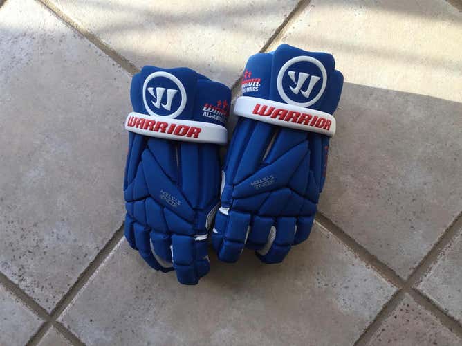 Blue New Player Warrior Evo Lacrosse Gloves 13"