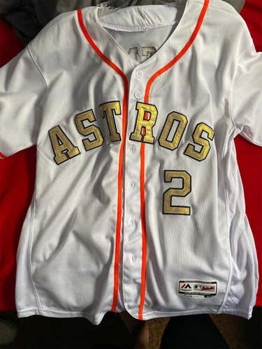 Astros Bregman Jersey Gold text