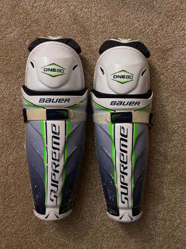 BAUER SUPREME: One80 14” Used Shin Pads ~IN GOOD SHAPE~ See Pics & Description!