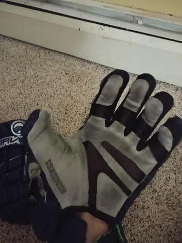 Black Used Player Maverik M3 Lacrosse Gloves 12"