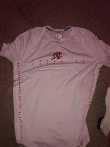 White New Large Utah Lax Under Armour Shirt