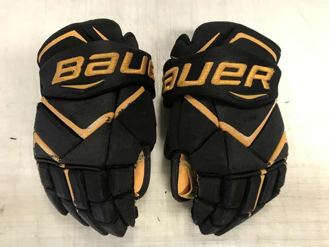Bauer Vapor 1X Pro Stock Hockey Gloves 14" Tigers Black and Gold 4048