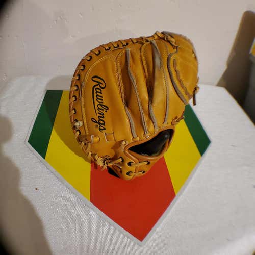 Orange Used Rawlings Right Handed Catcher's RCM45 Baseball Glove 31.5"