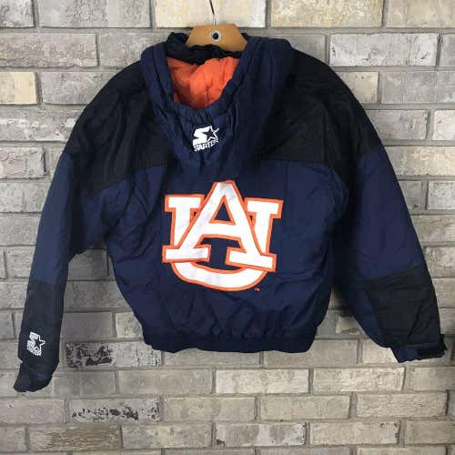 Vintage 90s Starter Auburn Tigers Youth Medium Pullover Color Block NCAA Vtg