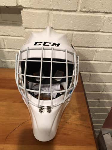 White New Senior CCM GF Pro Goalie Mask