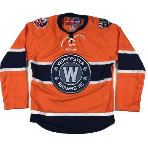 CCM Worcester Railers Hockey Club Jersey ECHL Made in Canada Islanders Sz Small