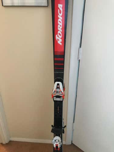 Used 2018 Nordica Racing Dobermann SL WC Skis With Bindings Max Din 18