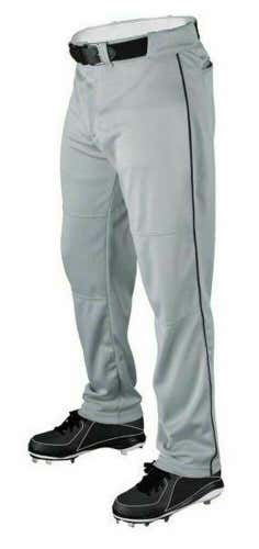 Wilson Men's Classic Relaxed Fit Piped Baseball Pants Belted Gray Black XXL 2XL  *No Trade*