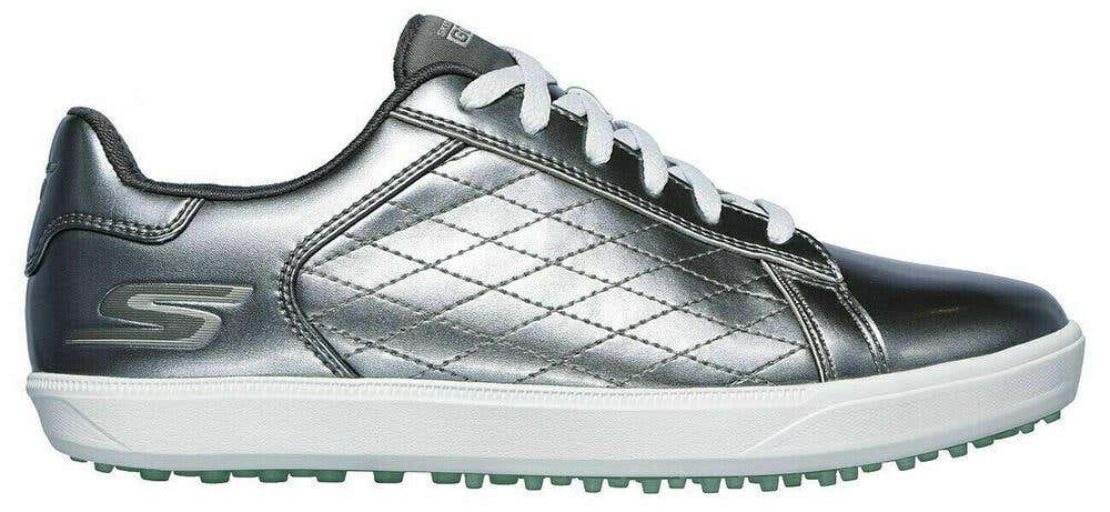 New Skechers Women's Spikeless Go Golf Shoes Drive Shine Pewter Size 8.5