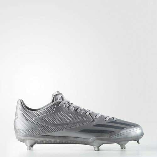 Adidas Adizero Afterburner 3 sz 10.5 Silver Chrome BW0358 Metal Baseball Cleats