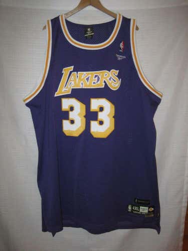 LA Lakers Kareem Abdul Jabbar Throwback Basketball Jersey Men's 4XL SEWN NBA