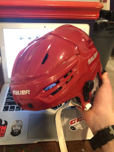 Red New Large Bauer Re-Akt 95  Helmet