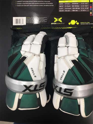 New Forest Green STX Cell II 13" Lacrosse Gloves