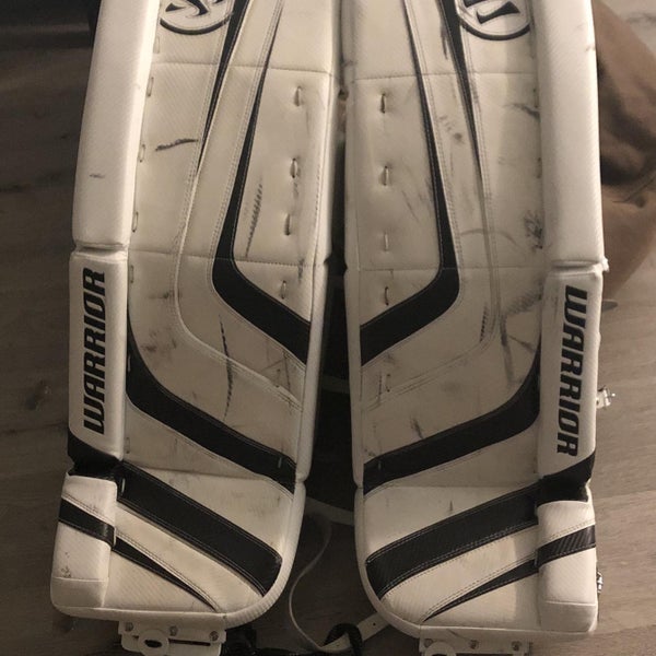 White Used 32" Warrior Ritual Pro Goalie Leg Pads