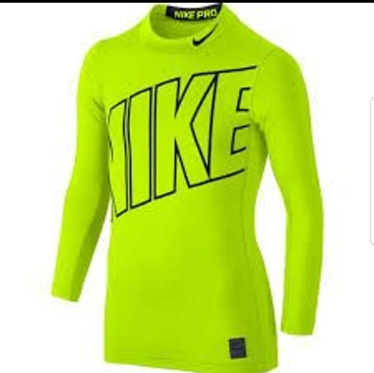 yellow nike compression shirt
