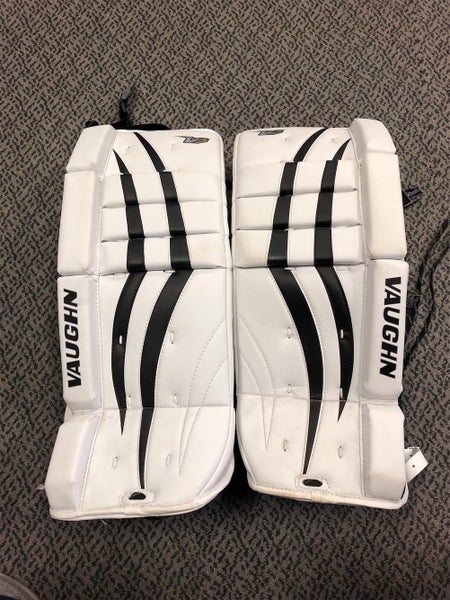White New 22" Vaughn Velocity V7  Goalie Leg Pads