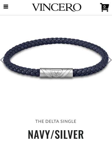 Vincero Authentic Delta Singele Men's Bracelet Navy/Silver Brand New Sealed In Box