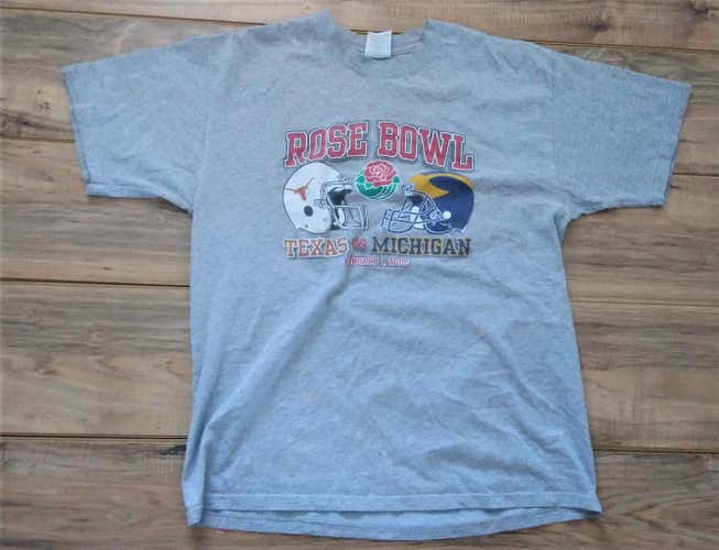 2005 NCAA Rose Bowl Texas VS Michigan T-Shirt Size Adult XL GOOD CONDITION!