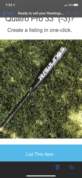 Used High School/College BBCOR Certified Rawlings Composite Quatro Bat (-3) 30 oz 33"