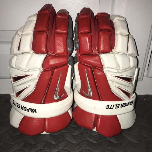 Red Used Player Nike Vapor Elite 12" Lacrosse Gloves