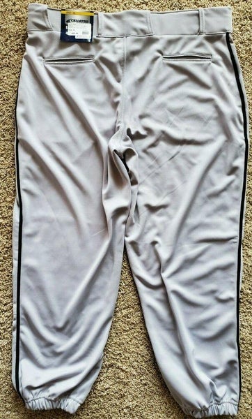 Champro Youth Triple Crown Pinstripe Baseball Pants, Grey, Navy Pin / XL