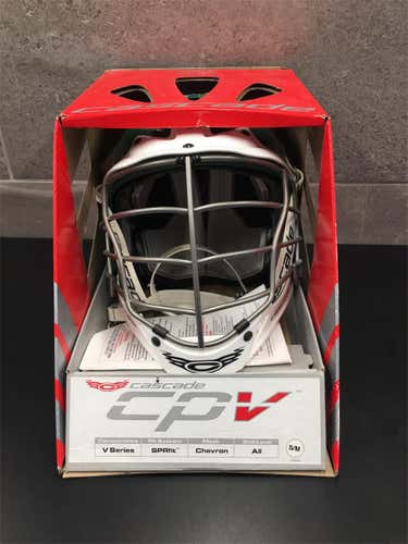 New Forest Green Shell, White Visor & Chin Cascade CPV Helmet With Silver Facemask S/M