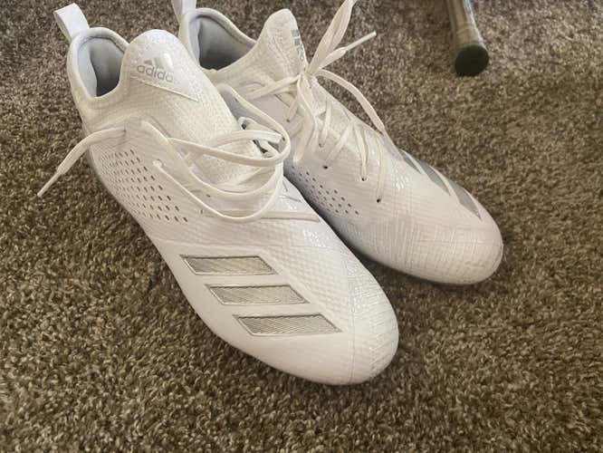 White New Men's Adult 10 (Women's 11) Molded Cleats Adidas Low Cut 5-Star 7.0