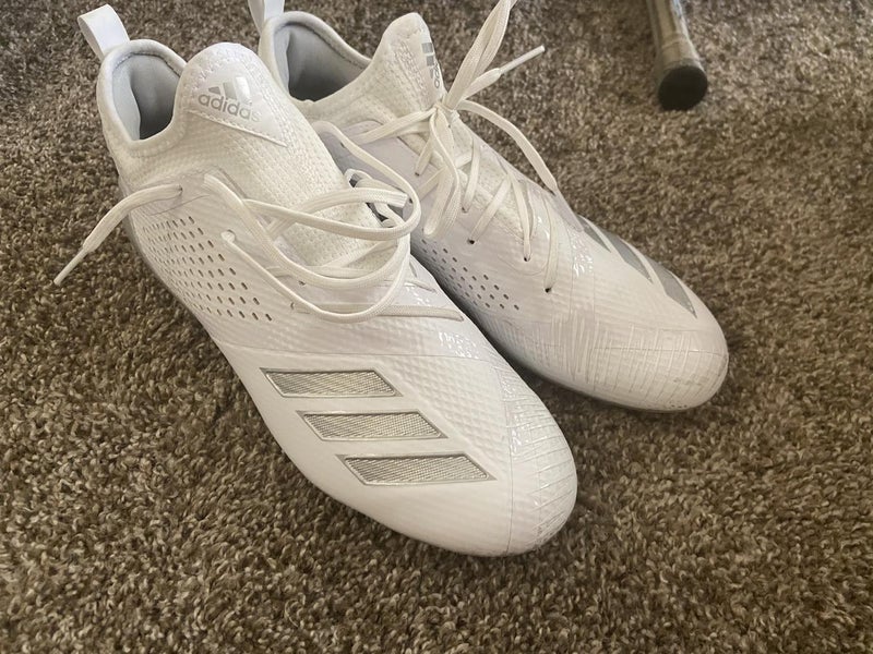 White New Men's Adult 10 (Women's 11) Molded Cleats Adidas Low Cut 5-Star 7.0