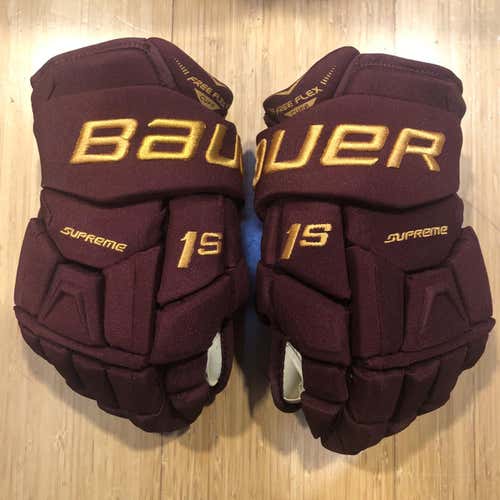 New University of Minnesota Bauer Supreme 1S 13" Pro Stock Gloves