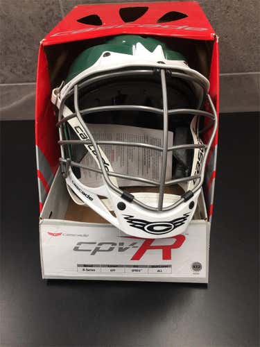 New Cascade CPV-R Helmet Forest Green Shell,White Visor & Chin, Silver Facemask XXS