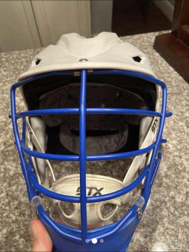 White Used Adult Player STX Rival Helmet NEEDS TO GO