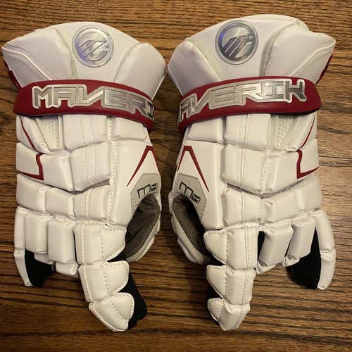 White New Player Maverik M4 13" Lacrosse Gloves