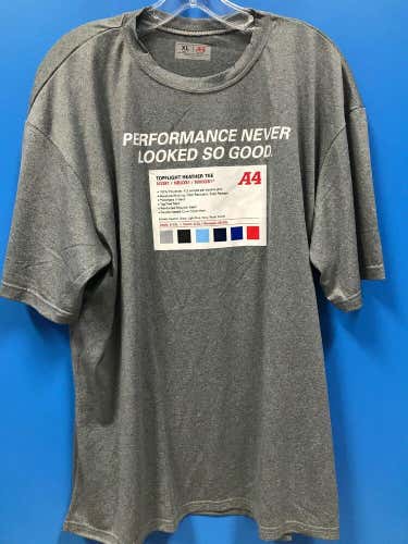 NEW A4 100% Polyester Adult Sample T-Shirt Color Heather Grey Size XL XLarge  *FIRM PRICE*