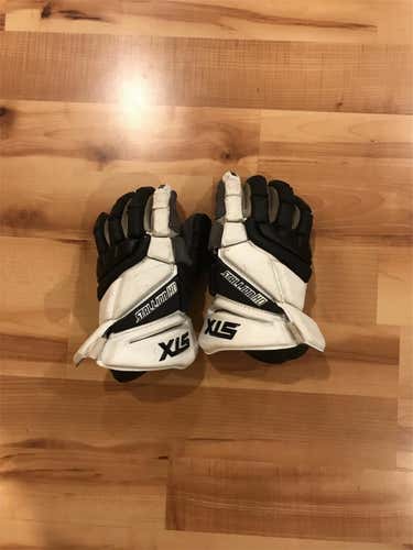 Black Used Player STX Stallion HD 14" Lacrosse Gloves